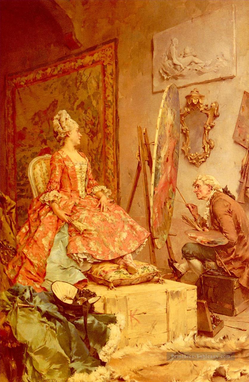 Assis Pour Son Portrait Femme Kaemmerer Frederik Hendrik Peintures à l'huile
